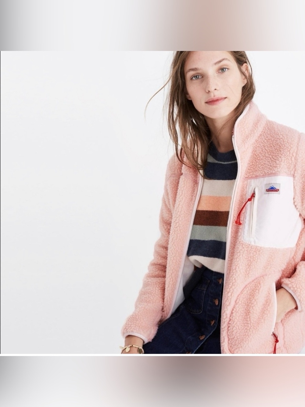 Madewell x Penfield Limited Edition Cozy Pink Fleece Jacket size XS